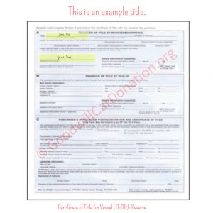 NC Certificate of Title for Vessel (11-08)- Reverse