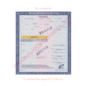 Texas Vehicle Title Transfer | Texas Title Information