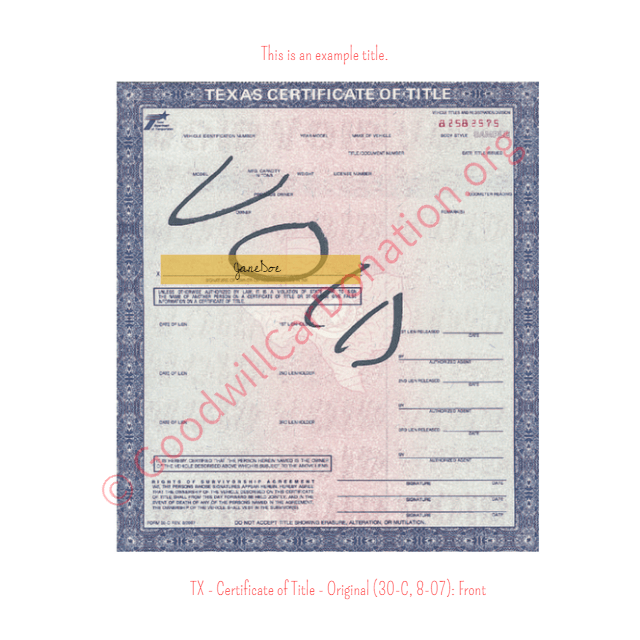 Texas Vehicle Title Transfer Texas Title Information